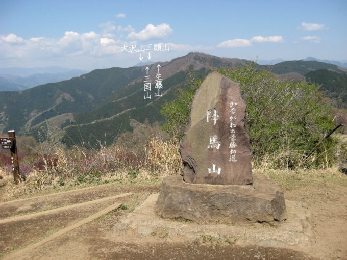 陣馬山から見た生藤山