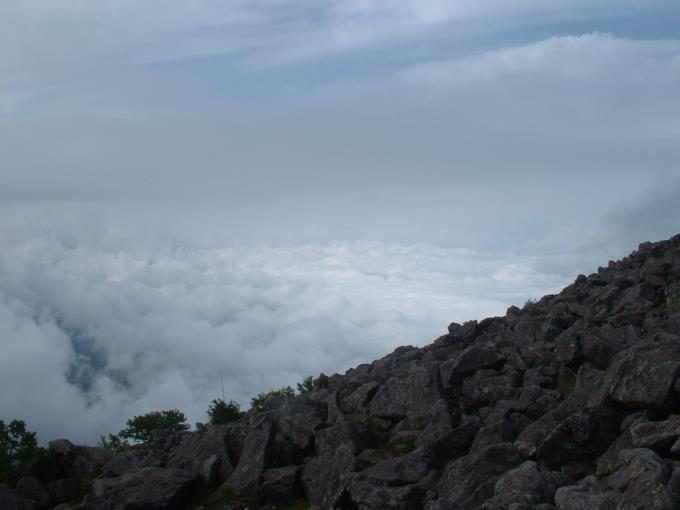 蓼科山の山頂から見た雲海