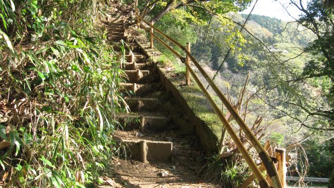 登山口にある階段