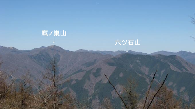 鷹ノ巣山と六つ石山