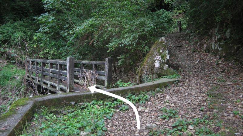 白岩の滝への橋