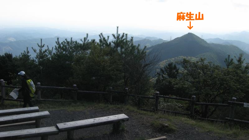 日の出山の山頂から見た麻生山